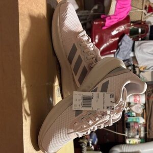 Adidas Light Pink and Gray Athletic Shoes